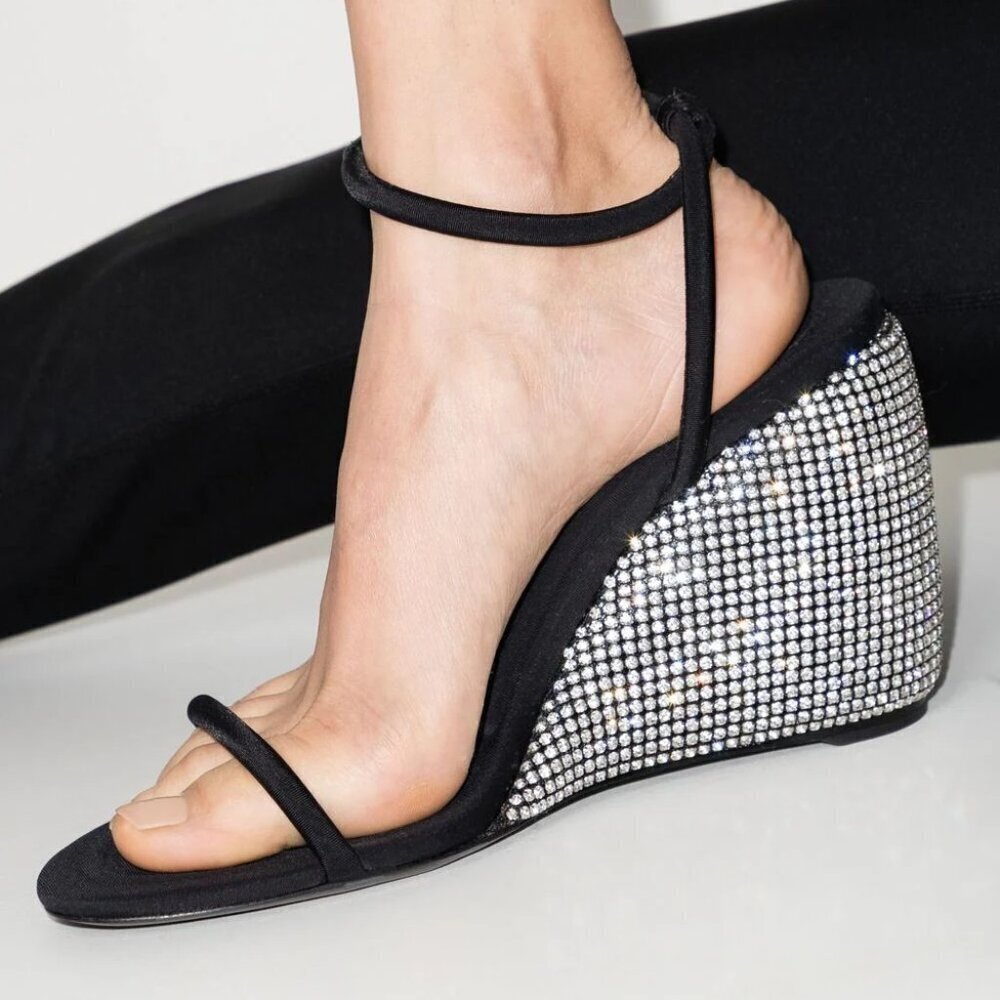 Alexander Wang Dahlia crystal-embellished wedge 105mm sandals